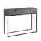 Walker Edison Gray 2-Drawer Faux Shagreen Entry Table